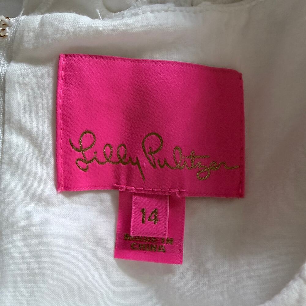 Lilly Pulitzer Aisha Eyelet Romper Dress Resort White sz 14 - Picture 8 of 10